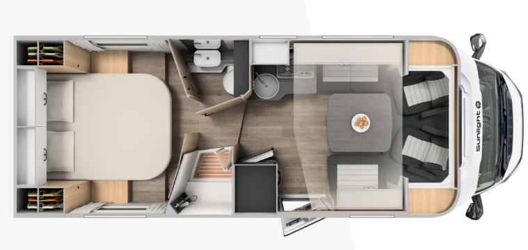 Sunlight T69LC, 4p indeling